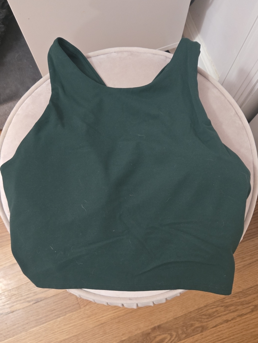 Women's Dark Green Sleeveless Crop Tank Top